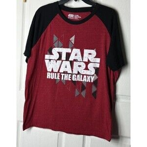 Star Wars Rule the Galaxy T-Shirt XL Red Black and White Cotton Blend Fan Gear
